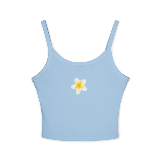 Women's Spaghetti Strap Tank Top| white flower