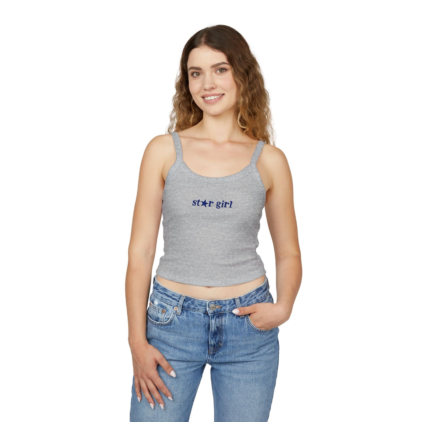 star girl Tank Top | Cute Typographic Graphic, Thin Strap Crop